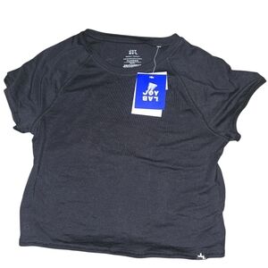 Womens JoyLab Black Cropped Short Sleeve Tee, Medium, NWT!!!